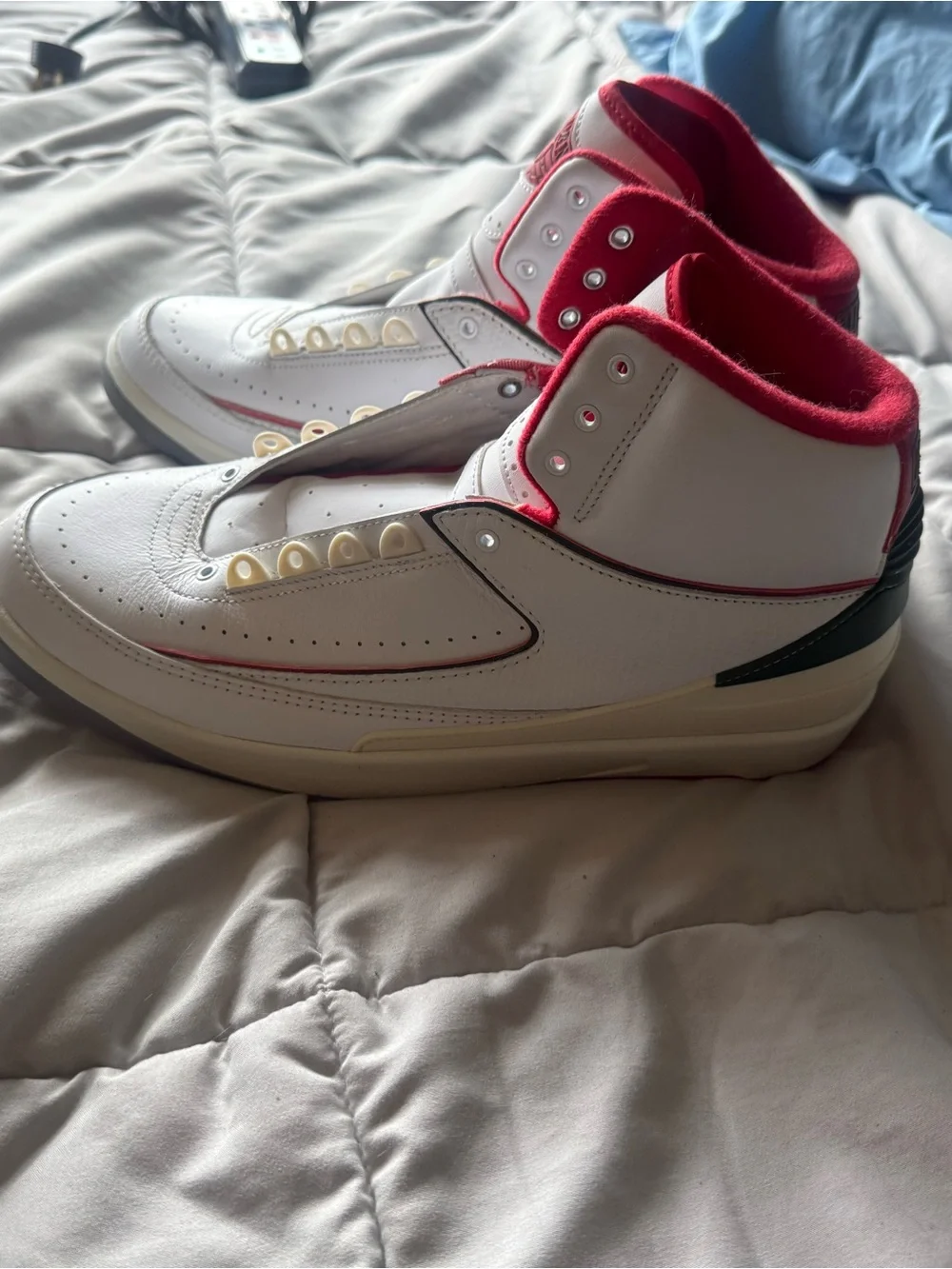 Nike Kids White, Red & Green High-Top Sneakers